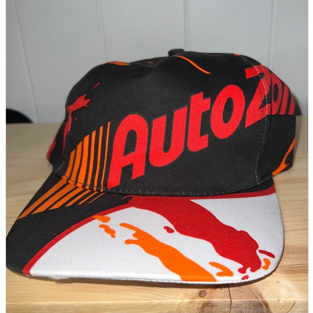 AutoZone Racing Snapback Hat Black Red Orange Promotional Cap OSFM